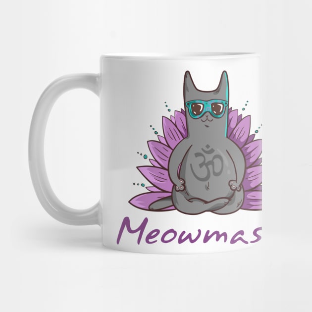 Meowmaste Cat Meditate by Moon Phase Design